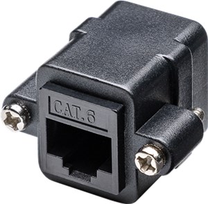 RJ45-Modularkupplung/Verbinder mit Montageflansch, CAT 6