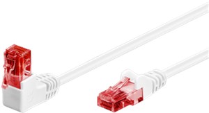 CAT 6 Câble Patch 1x 90° Coudé, U/UTP, blanc