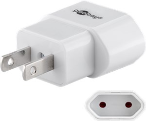 Reiseadapter Eurostecker auf USA/Japan, weiß