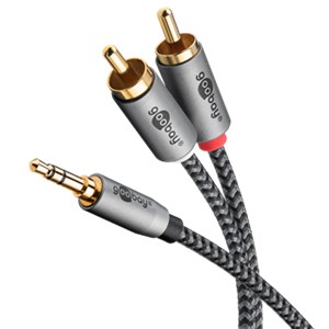 Câble Adaptateur Audio AUX, Fiche Jack 3,5 mm vers Fiche RCA Stéréo, 0,5 m