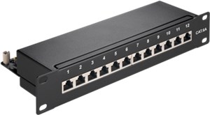 Panneau de Brassage 10" (25,4 cm), 12 Ports, CAT 6a