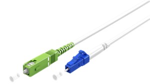 Câble à Fibre Optique (FTTH), Singlemode (OS2) White, blanc (Simplex), 30 m