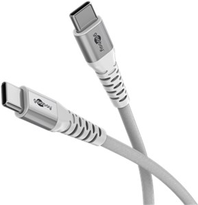 USB-C™ Supersoftes Textilkabel mit Metallsteckern, 0,5 m, weiß