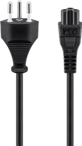 Netzanschlusskabel Schweiz, 1,8 m, Schwarz, (3*0,75 mm²)