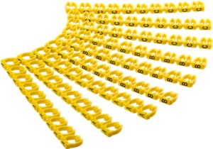 Kabelmarker-Clips "Buchstaben A-C", für Kabeldurchmesser von 5,6 - 7,4 mm