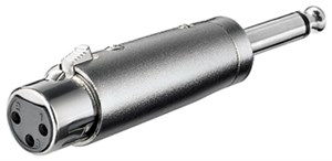 XLR-Adapter, AUX-Klinke 6,35 mm, Mono-Stecker zu XLR-Buchse