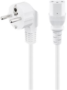 Angled IEC Cord, 5 m, White