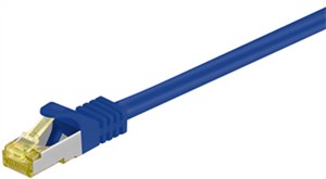 RJ45 cavo patch CAT 6A S/FTP (PiMF), 500 MHz, con cavo grezzo CAT 7 , blu