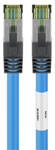 Kabel patch RJ45 (CAT 6A, 500 MHz) z CAT 8.1 S/FTP raw cable, niebieski