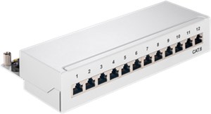 CAT 6 panel krosowy mini/biurkowy, 12 portów (1 U)