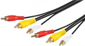 Câble de Connexion Audio Vidéo Composite, 3x RCA avec Câble Vidéo RG59