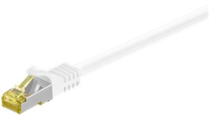 RJ45 cavo patch CAT 6A S/FTP (PiMF), 500 MHz, con cavo grezzo CAT 7 , bianco