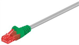 CAT 6 Câble Patch Croisé, U/UTP, gris, vert