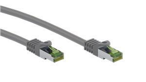 RJ45 Patchkabel mit CAT 8.1 S/FTP Rohkabel, grau