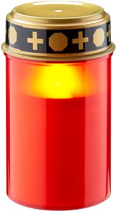 LED Grave Candle, red