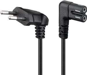 Câble de Raccordement avec Europlug, Coudé, 2 m, noir