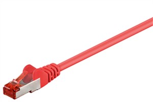 CAT 6 kabel krosowy, S/FTP (PiMF), czerwony, 0,25 m