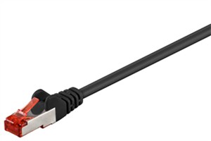 CAT 6 Câble Patch, S/FTP (PiMF), noir, 0,25 m