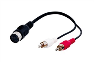 Adaptateur de Câble Audio, DIN Femelle vers RCA Mâle Stéréo