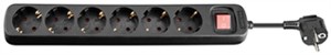 6-Way Power Strip with Switch, 1.5 m, black