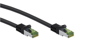 Kabel krosowy RJ45 z surowym kablem CAT 8.1 S/FTP, AWG 26, czarny