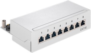 CAT 5e panel krosowy mini/biurkowy, 8 portów (1 U)