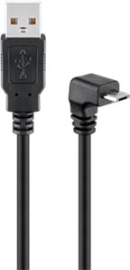 Cavo USB 2.0 ad alta velocità 90°, nero