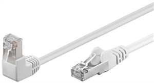 CAT 5e Câble Patch 1x 90° Coudé, F/UTP, blanc, 0,25 m