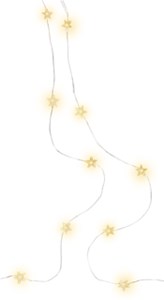 20er LED-Silberdraht-Lichterkette "Sterne"