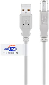 Kabel USB 2.0 Hi-Speed z certyfikatem USB, szary