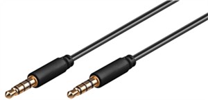 Câble de Connexion Audio AUX, 3,5 mm Stéréo 4 Broches, Slim, CU