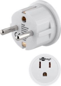 Reiseadapter USA/Japan auf Europa, weiß