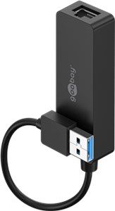 USB-A-Ethernet-Adapter, schwarz