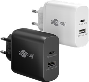 Chargeur Rapide Double USB-C™ PD GaN (65 W) blanc