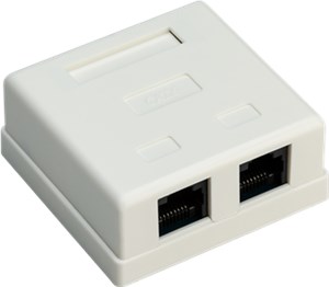 Gniazdo RJ45 2 portem, CAT 6, UTP, biały