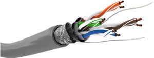 CAT 5e kabel sieciowy, SF/UTP, szary