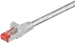CAT 6 kabel krosowy, S/FTP (PiMF), przezroczysty, 0,15 m