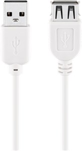 Câble Rallonge de Recharge USB 2.0 Hi-Speed, blanc