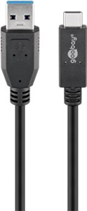USB-C™-Kabel USB 3.2 Gen 2, 3 A, 0,5 m, schwarz