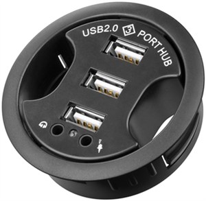 Répartiteur/Concentrateur de Montage Triple USB 2.0 Hi-Speed + Audio