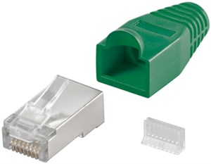 RJ45-Stecker, CAT 5e STP geschirmt mit Knickschutztülle