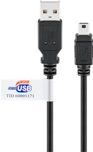 USB 2.0 Hi-Speed Cable with USB Certificate, Black