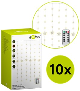 10er-Set LED-Sternenvorhang mit 80 LEDs