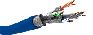 CAT 7A Netzwerkkabel, S/FTP (PiMF), blau 