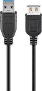 USB 3.0 SuperSpeed Extension Cable, Black