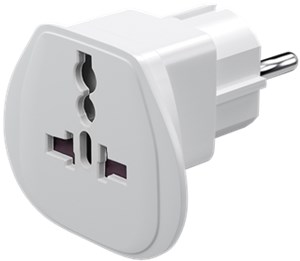 Reiseadapter Welt auf Europa, weiß