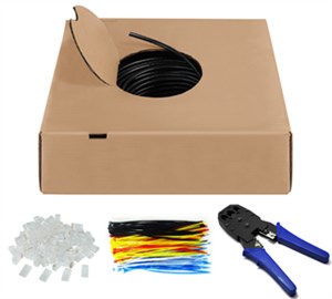 CAT 6 Kit de Câbles Patch Extérieur, U/UTP, noir 